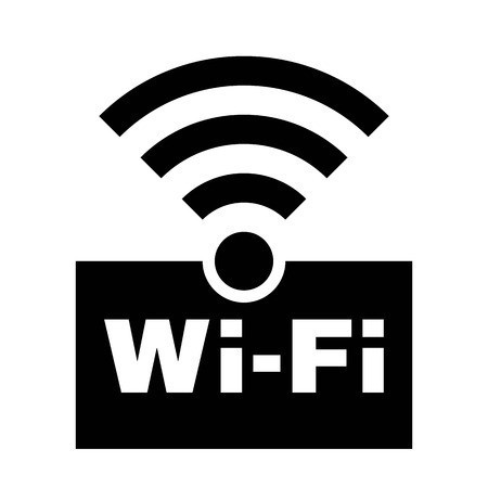 WiFi in black & white with Wi-Fi symbol