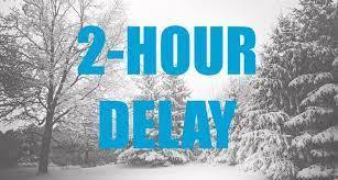 2-Hour Delay with snow in the backgroud