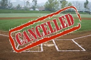 Cancelled with muddy ball diamond batters box