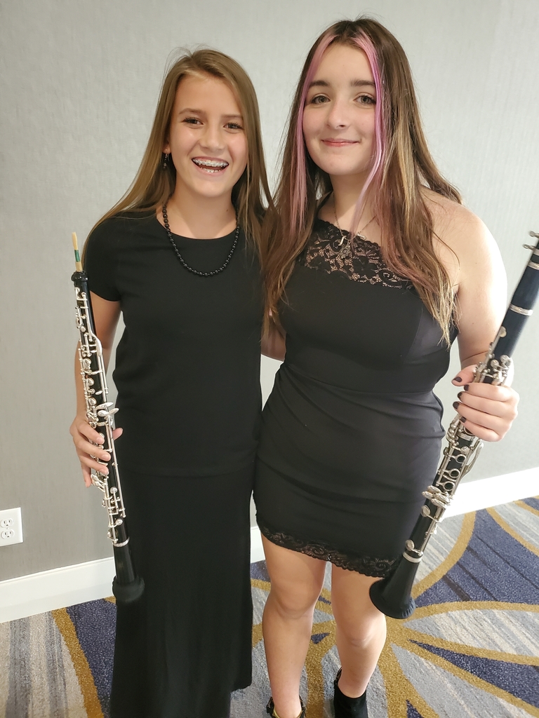 Julia DelPercio and Susanna Knight took part in the Kansas Bandmasters Association Mid-Level Honor Band in Wichita today 